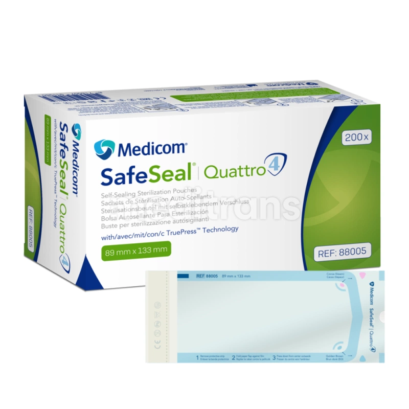 Пакеты для стерилизации MEDICOM SafeSeal Quattro 200 шт.