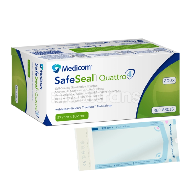Пакеты для стерилизации MEDICOM SafeSeal Quattro 200 шт.