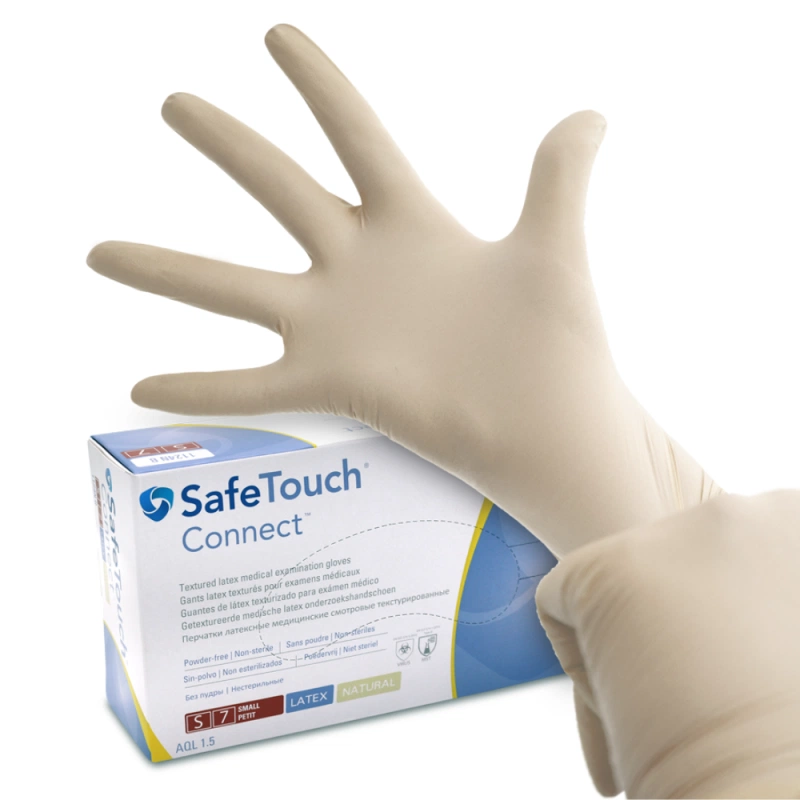 Перчатки из латекса SafeTouch Connect без порошка Natural