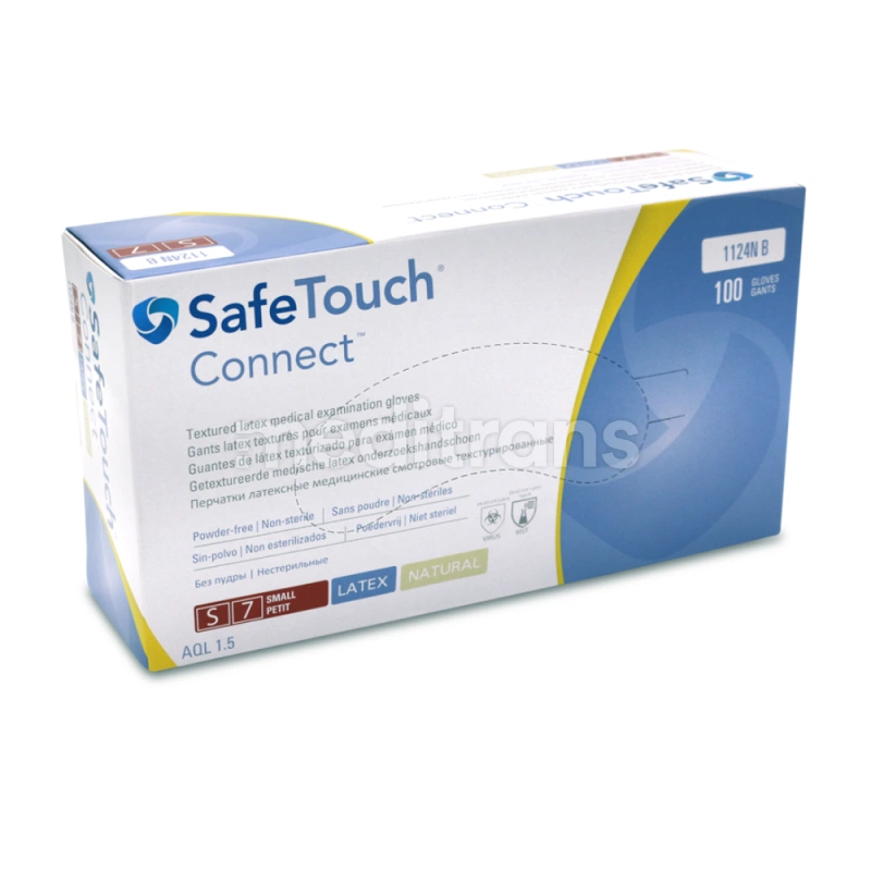 Перчатки из латекса SafeTouch Connect без порошка Natural
