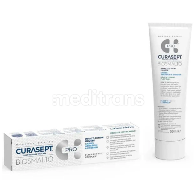 Curasept Biosmalto-мусс для зубов нежная мята 50мл