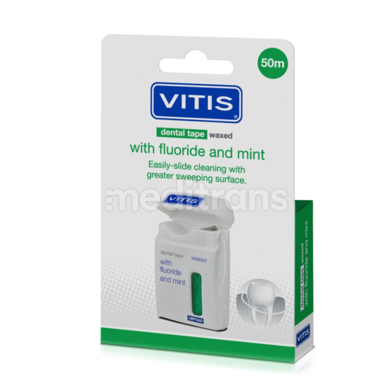 VITIS зубоврачебная вощеная лента с фтором мяты