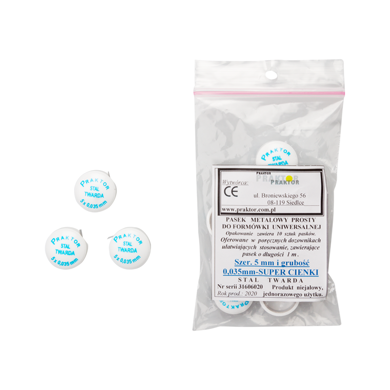 Прямые металлические полоски для матриц, 10 шт. Praktor