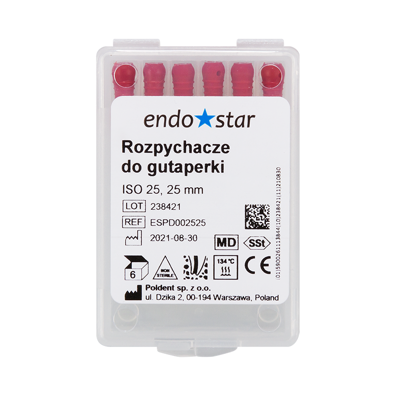 Спредеры для гуттаперчи, 6 шт. Endostar