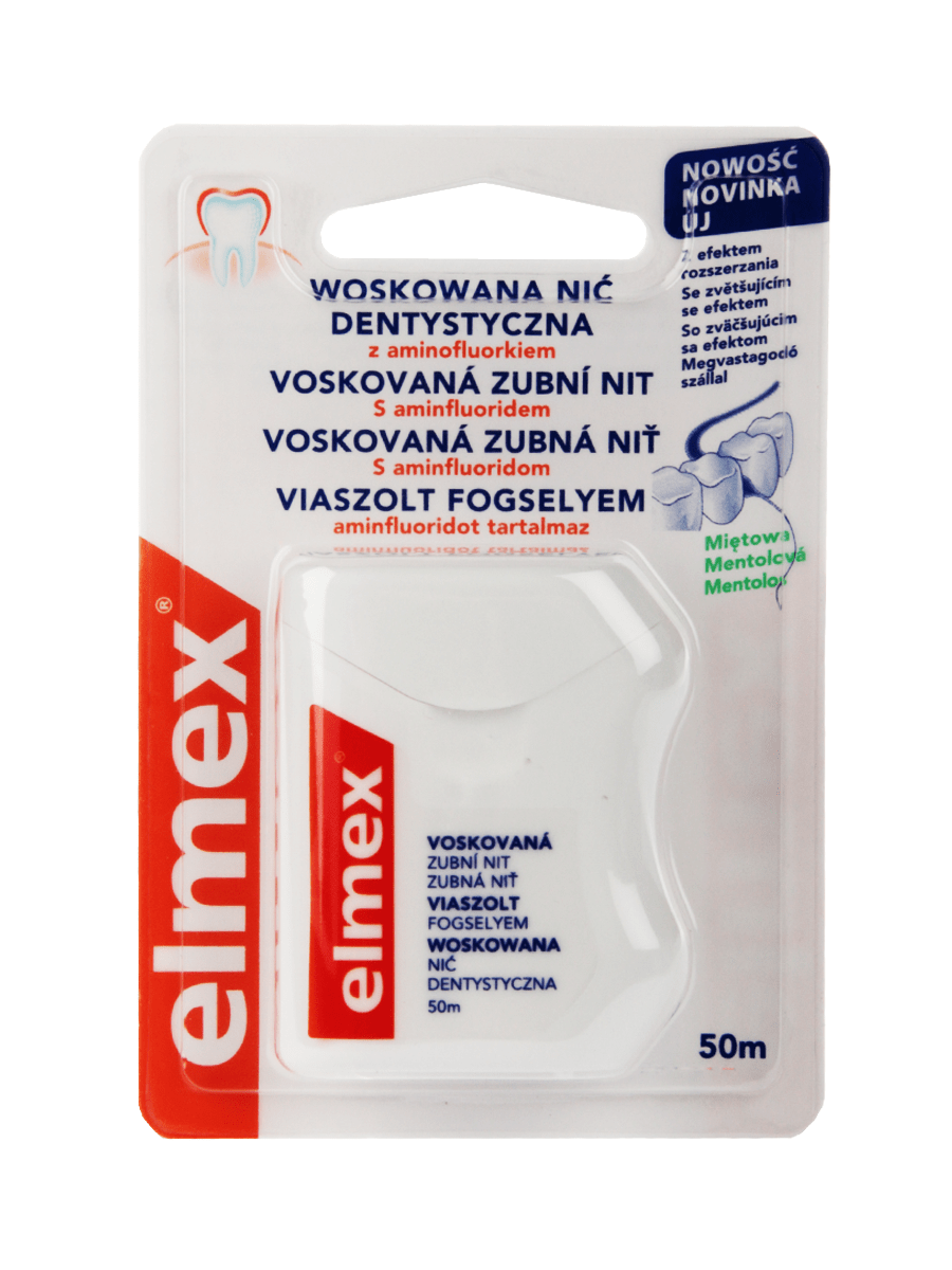 Вощёная зубная нить Elmex 50 м