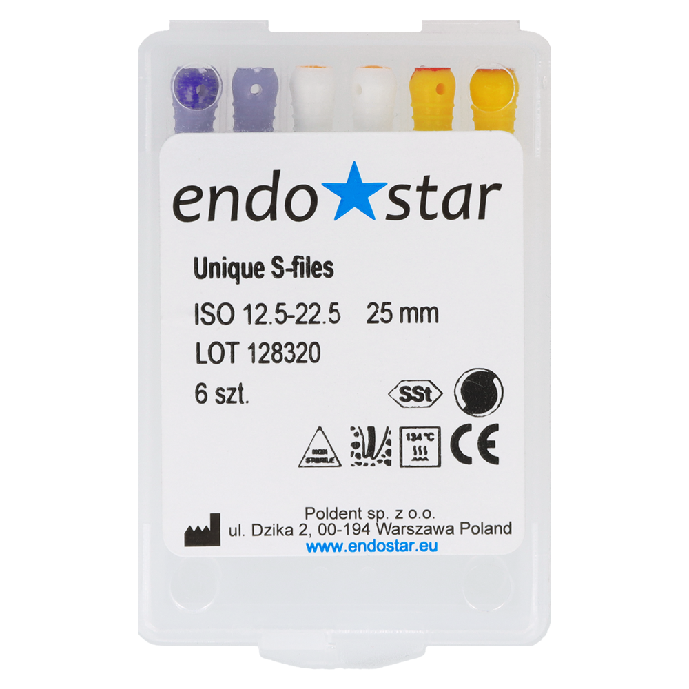 Ручные файлы Unique S-Files 6 шт. Endostar