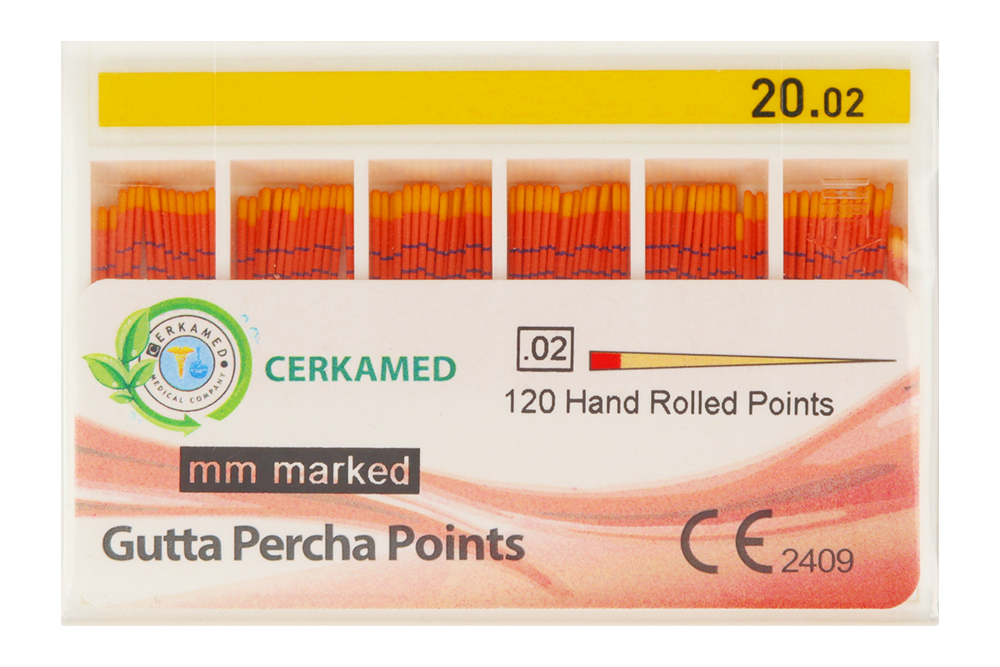Гуттаперчевые штифты 2% 120 шт. Cerkamed