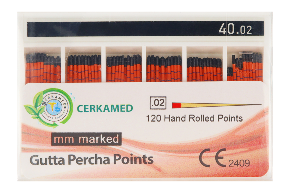 Гуттаперчевые штифты 2% 120 шт. Cerkamed
