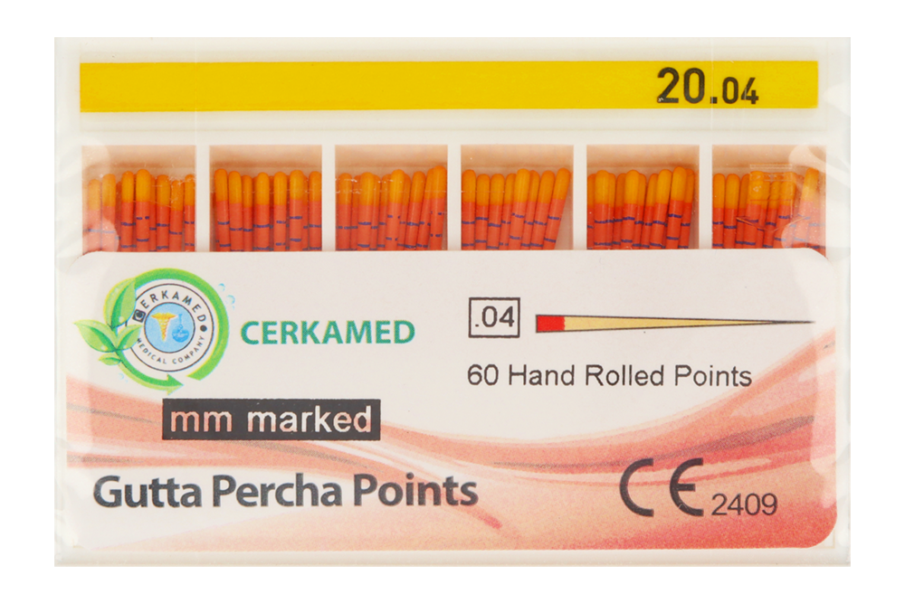 Гуттаперчевые штифты 4% 60 шт. Cerkamed