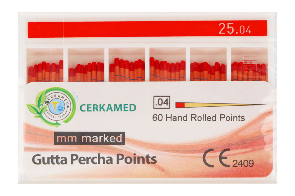 Гуттаперчевые штифты 4% 60 шт. Cerkamed
