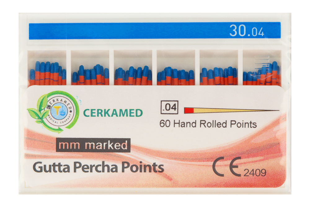 Гуттаперчевые штифты 4% 60 шт. Cerkamed