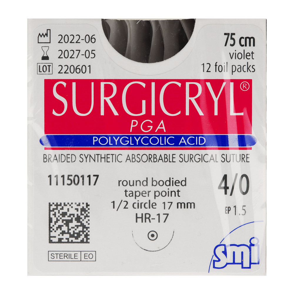 Рассасывающиеся нити Surgicryl, 12 шт. SMI