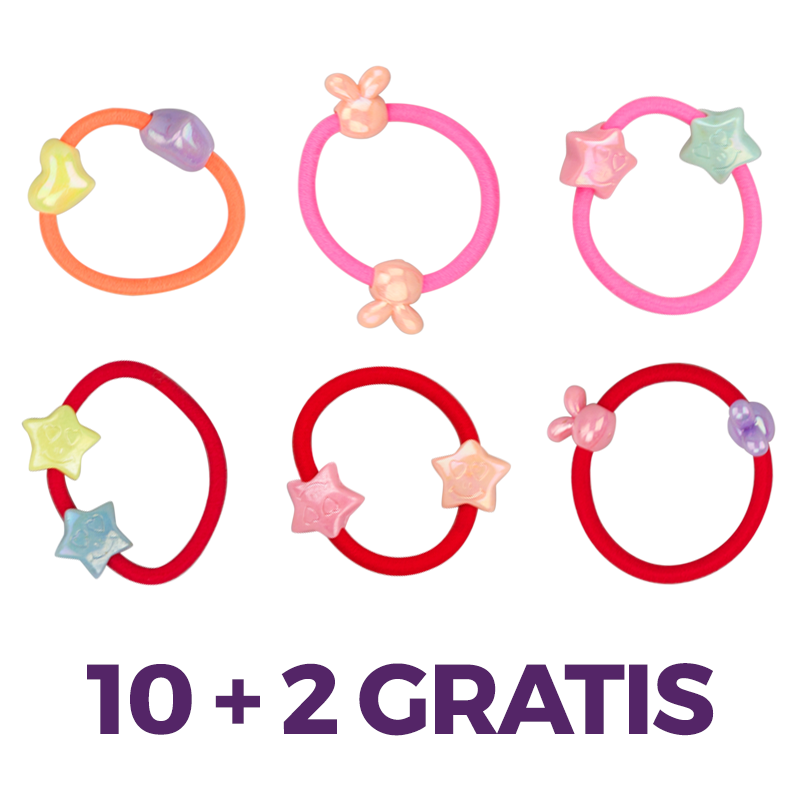 Игрушка – резинка для волос круглая 10 + 2 в подарок