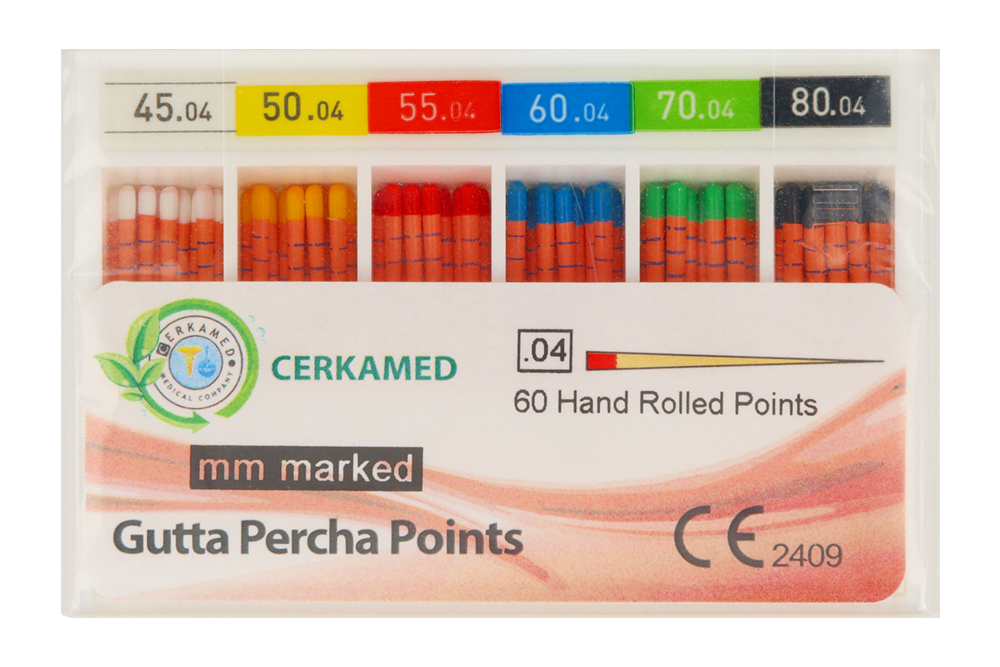 Гуттаперчевые штифты 4% 60 шт. Cerkamed