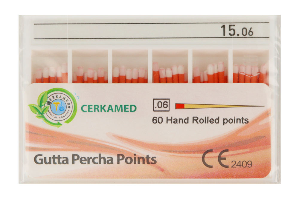 Гуттаперчевые штифты 6%, 60 шт. Cerkamed