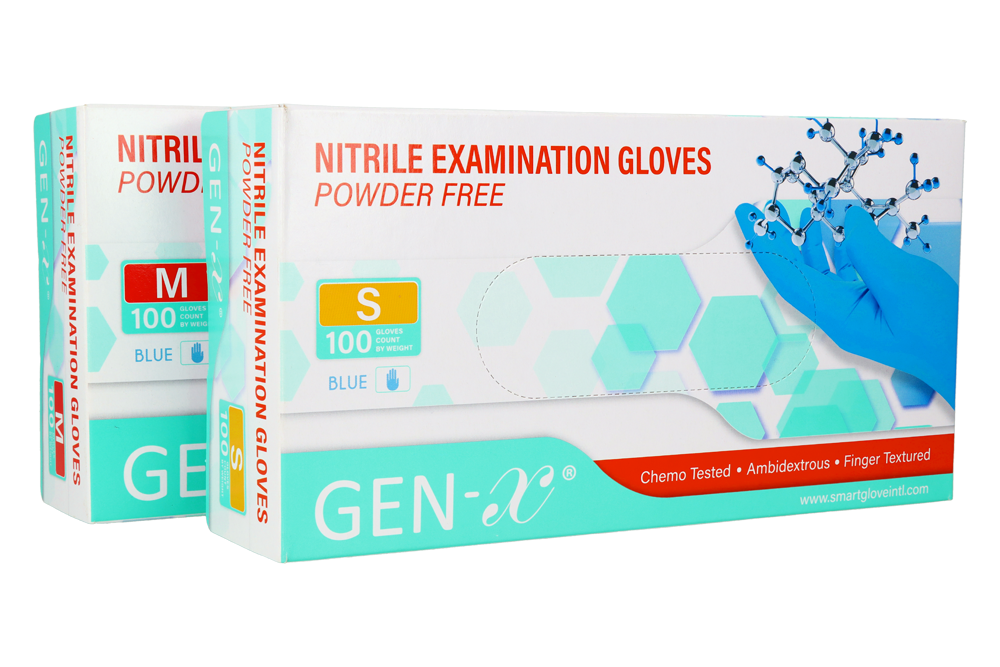 Синие нитриловые перчатки Gen-X, 100 шт.