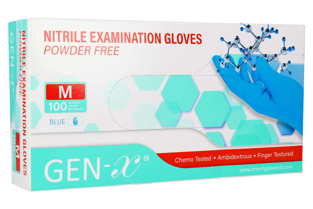 Синие нитриловые перчатки Gen-X, 100 шт.