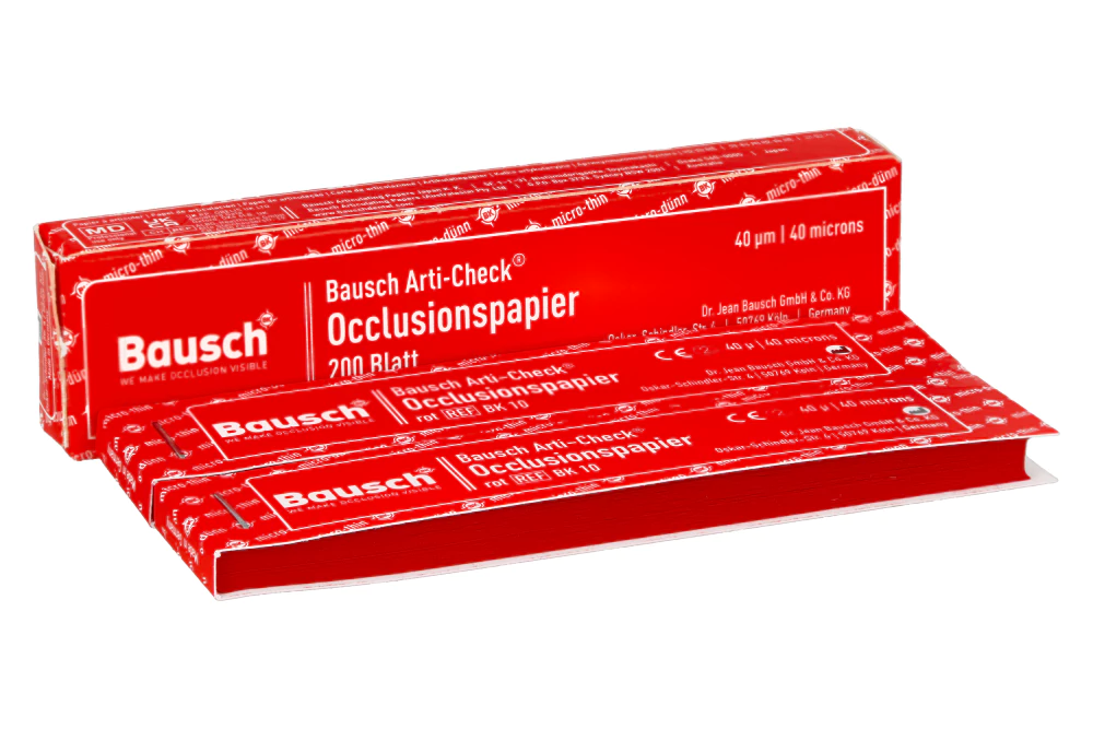 Артикуляционная бумага прямоугольная 40 мкм красная 200 шт. Bausch BK 10