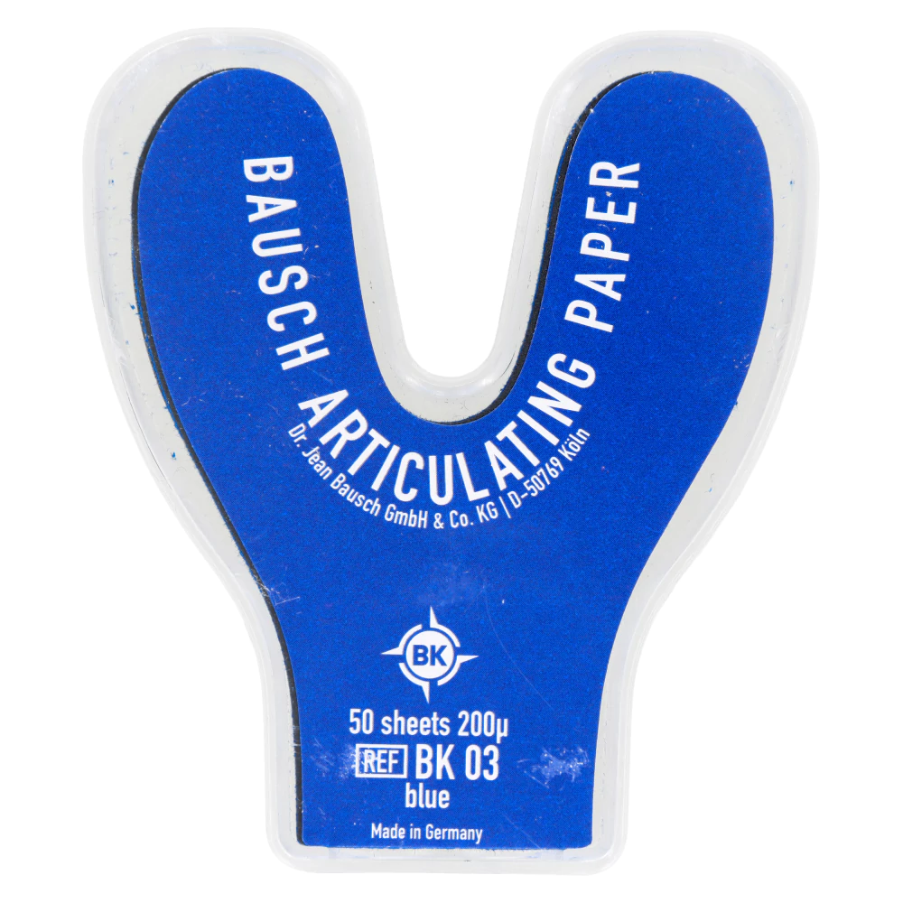Подковообразная артикуляционная бумага 200 мкм синяя 50 шт. Bausch BK 03