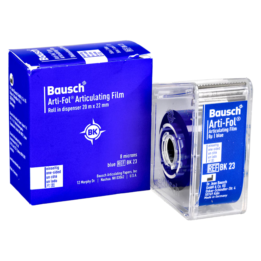 Артикуляционная фольга односторонняя 8 мкм синяя 20 м BK 23 Bausch