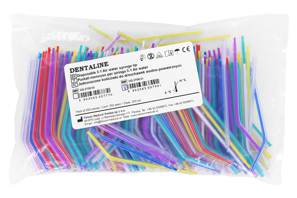 Одноразовые насадки на водно-воздушный пистолет, 250 шт. Dentaline