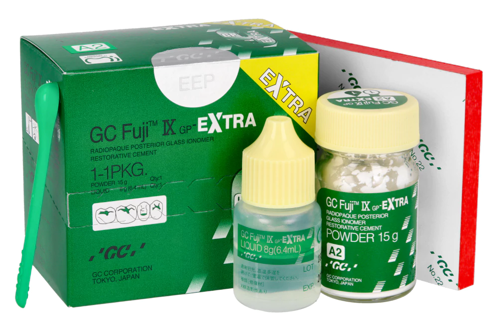 Стеклоиономерный цемент GC Fuji IX Extra (порошок 15 г + жидкость 8 г) GC