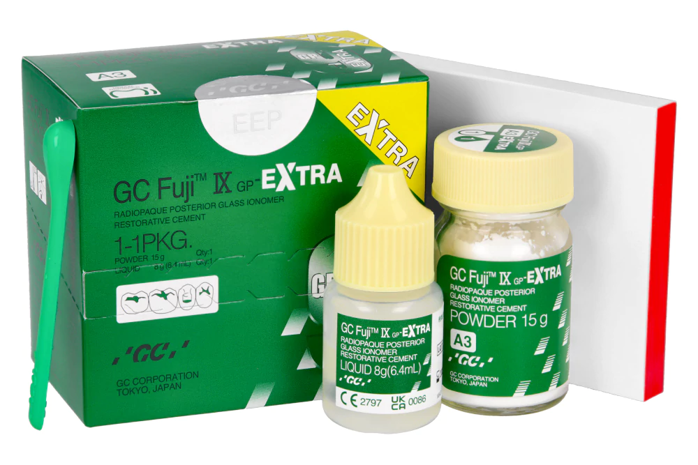 Стеклоиономерный цемент GC Fuji IX Extra (порошок 15 г + жидкость 8 г) GC