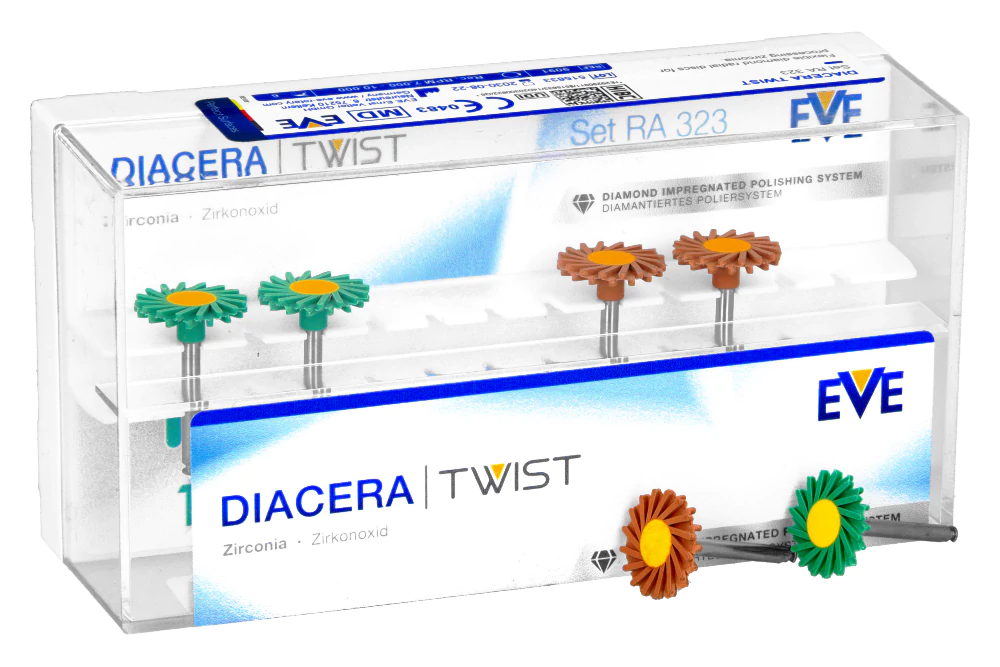 Алмазные полировочные резинки Diacera Twist, 6 шт. EVE