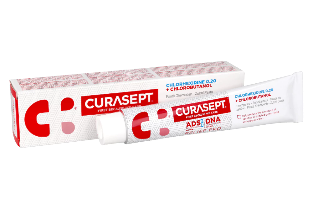 Зубная паста Relief Pro 0,20% ХГ 75 мл Curasept