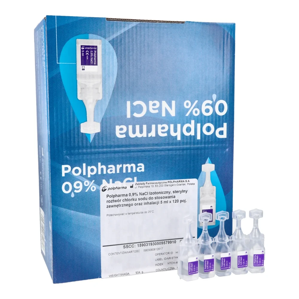 Физиологический раствор NaCl 0,9% 5 мл × 120 шт. Polpharma