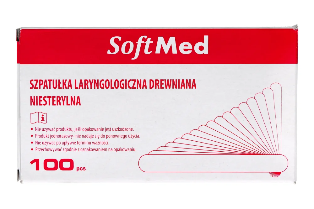 Деревянные шпатели ларингологические нестерильные 100 шт. SoftMed