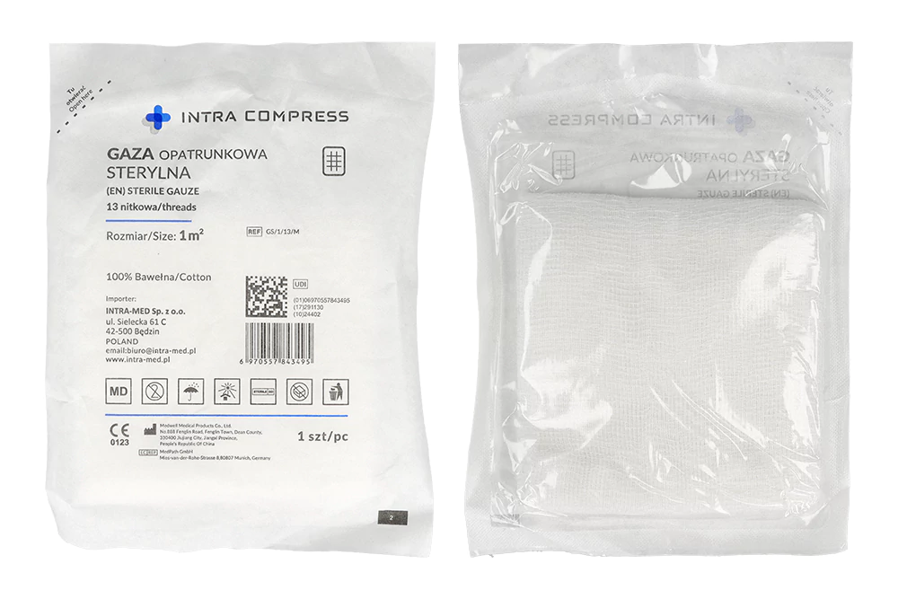 Стерильный марлевый компресс, 1 шт. Intra Compress