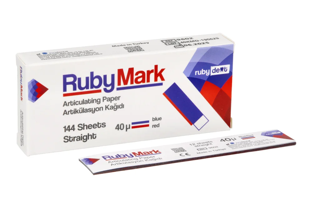 RubyMark артикуляционная бумага 40 мкм прямая 144 шт. RubyDent