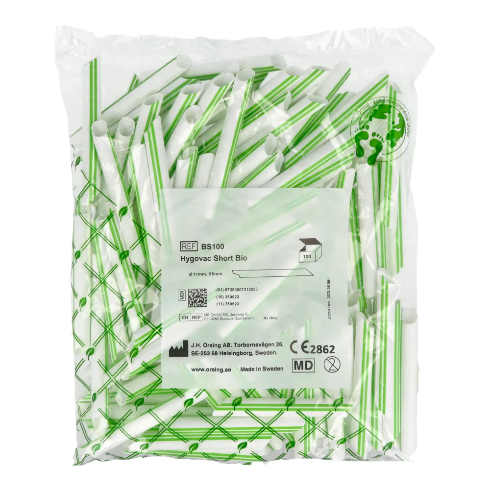 Биоразлагаемые слюноотсосы Hygovac Bio 100 шт. J.H. Orsing