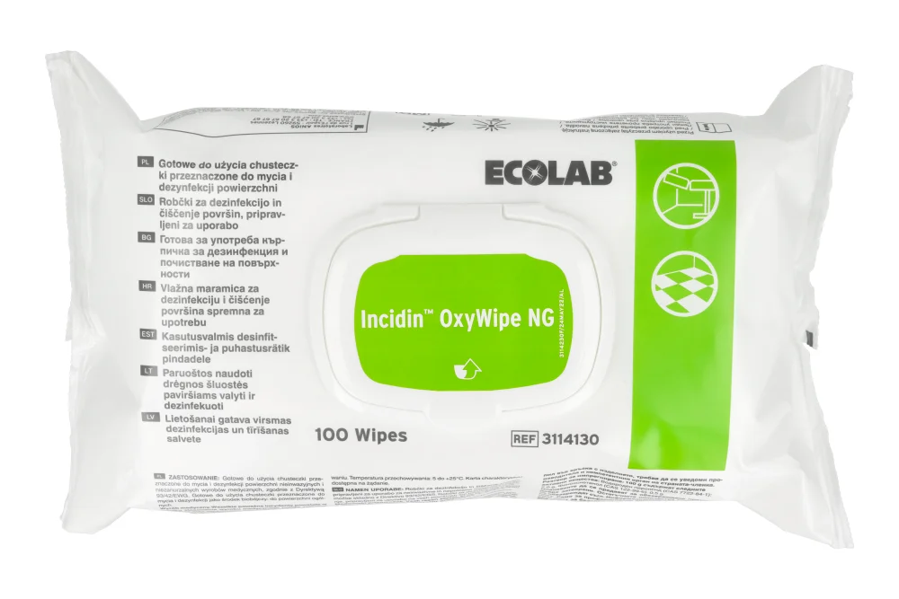 Безспиртовые салфетки Incidin OxyWipe NG flow pack, 100 шт. Ecolab