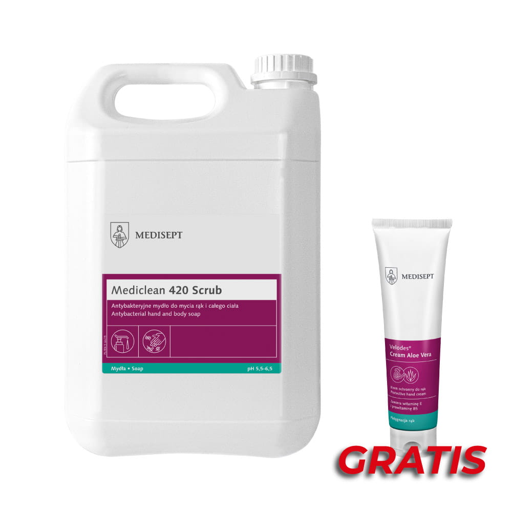 MediClean 420 Scrub 5 л + крем Velodes Aloe Vera 100 мл в подарок