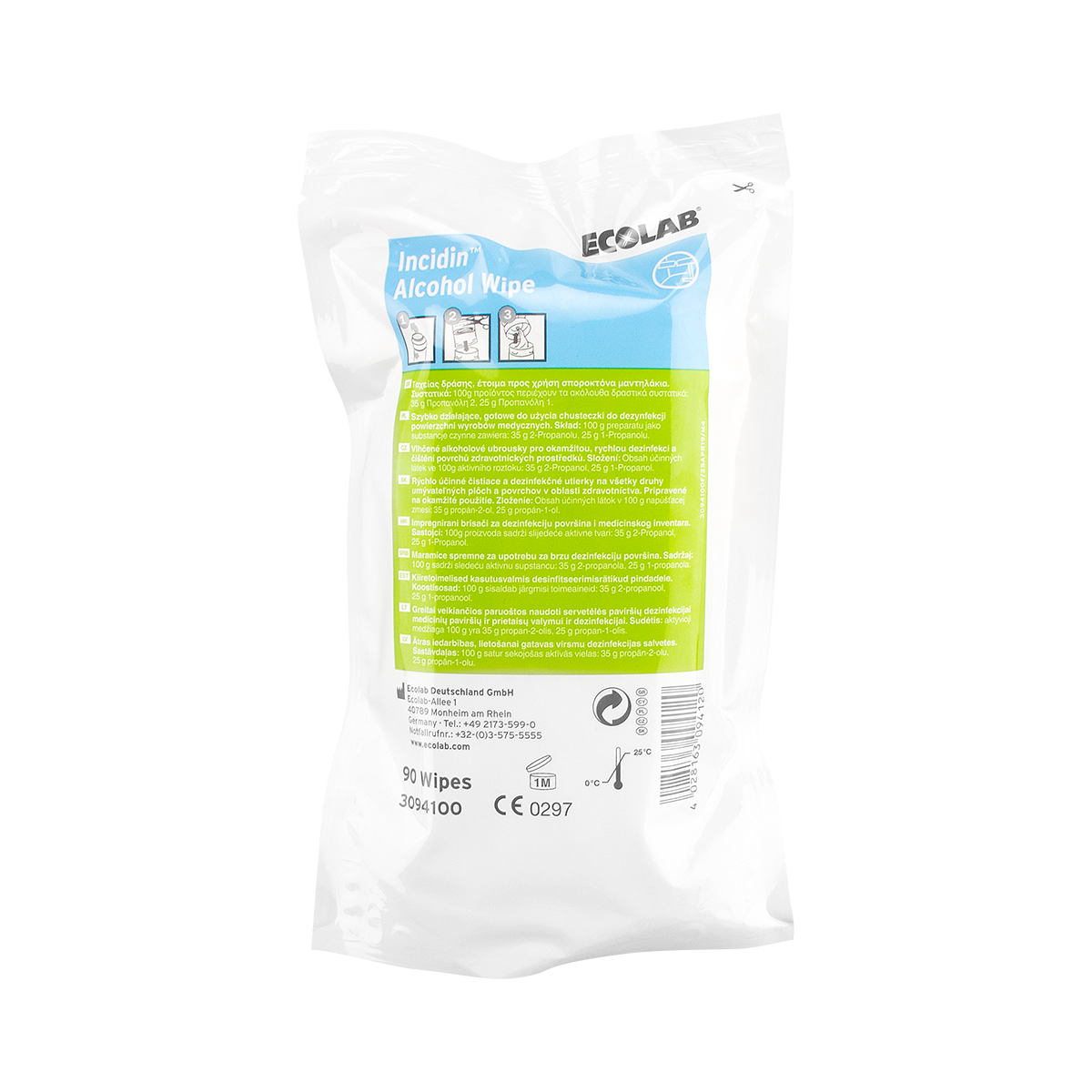 Спиртовые салфетки Incidin сменный блок, 90 шт. Ecolab